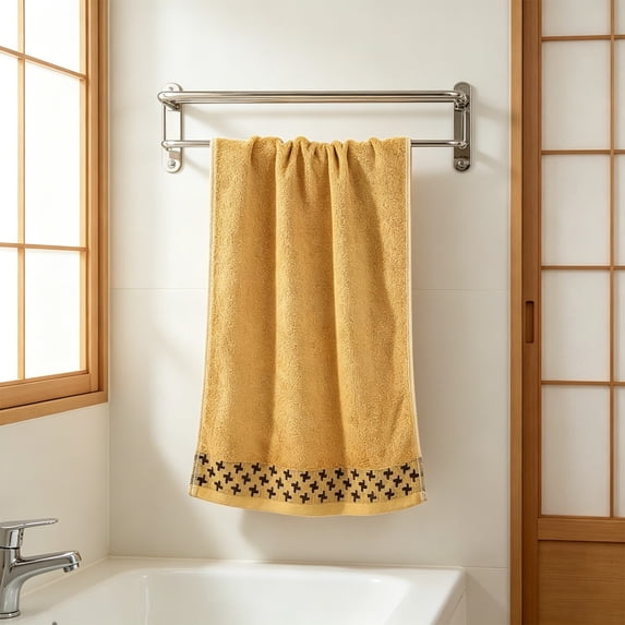 HOZADOIE Face Cotton Towels 13X29In, Ultra Soft & Highly Absorbent Hand Towels for Bathroom, Soft Feel Fingertip Towels Quick Drying Towels, Yellow