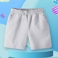 thumbnail image 1 of HOZADOIE Girls Shorts Pure Cotton Stylish Spring Summer Solid Color Elastic Waistband Casual Versatile Loungewear Shorts with Pockets for 3-13Years Unisex, 1 of 9