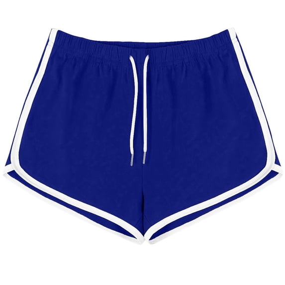 HOZADOIE Gym Shorts for Women Dolphin Plus Size Workout Solid Color Elastic Waistband Drawstring Casual Soft Lounge Yoga Breathable Athletic Booty Shorts