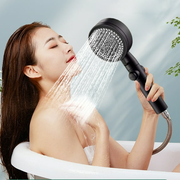 HOZADOIE High Pressure 8-mode Handheld Shower Head for Home, Gym, Senior Hotel, Bath - Bathroom Accessories