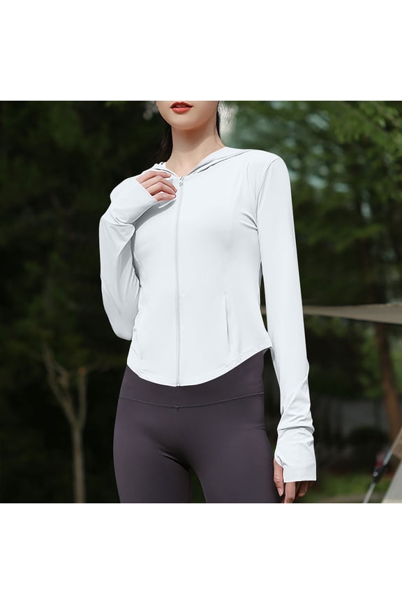 Hiking Jacket Women Zip Up Jacket Hooded Lightweight Long Sleeve Outdoor Personal Protection Shirt For Hiking Outdoor, Applicable to Camping, Backpacking, and Casual Wear