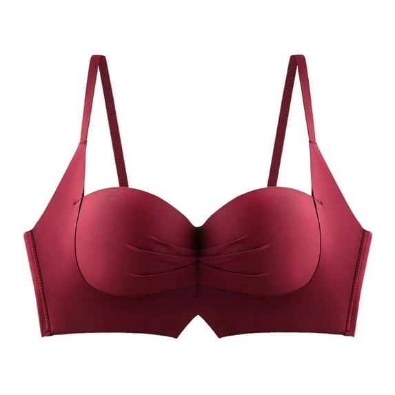 HOZADOIE Lingerie for Women Plus Size No Underwire Solid Color Breathable Everyday Bra Comfort Wireless Soft Straps Padded Side Breast Reduction and Gathering Effect Support Bralette