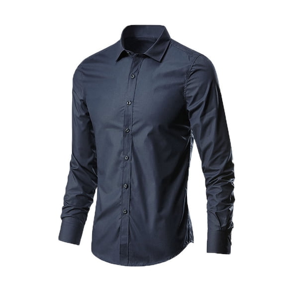 HOZADOIE Men Button Down Shirts Long Sleeve Button Collared Pullover Shirts With Pocket Lightweight And Comfortable Casual Tops