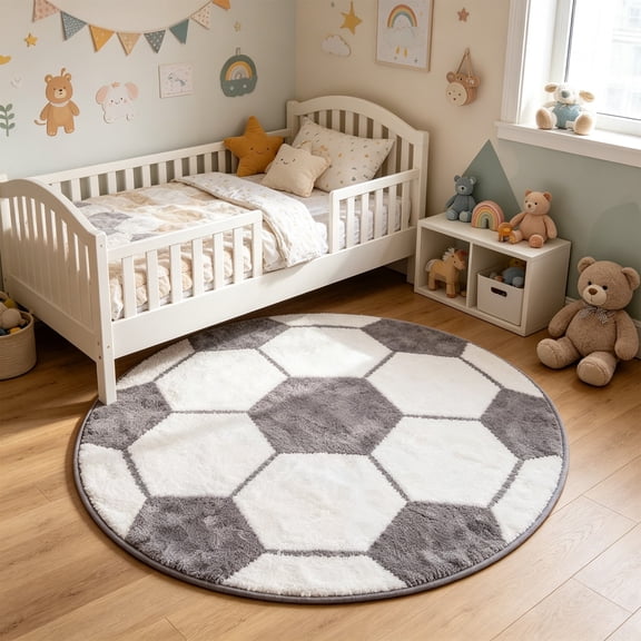 HOZADOIE Round Kitchen Mats for Floor 16in - Floor Mats Washable Circle Rugs Indoor Dining Table Mat, Soft Non Slip Carpet for Bedroom Playroom Kitchen , C