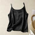 thumbnail image 1 of HOZADOIE Tank Tops for Women Silky Satin Summer Sleeveless Stylish Solid Color Crew Neck Spaghetti Strap Camisole Casual Slightly Stretchy Loose Loungewear Undershirts for Outwear, 1 of 8