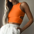 thumbnail image 1 of HOZADOIE Womens Tank Tops Knit Ribbed Texture Sleeveless Athletic Tank Tops Trendy Layered Cutout Design Solid Color Crew Neck Workout Shirts Spring Summer Versatile Daily Basic Blouse, 1 of 8