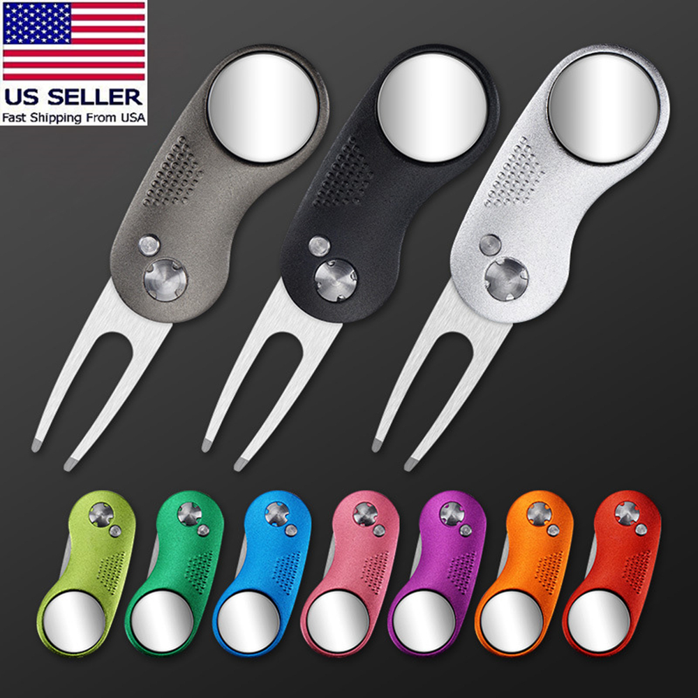 HOZIBE Golf Golfer Pitch Green Divot Repair Switchblade Tool Ball