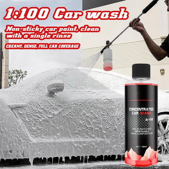HOZVOMI 100ml Concentrated Crystal Plating Car Wash Solution - High Foaming Pre-Wash Cleaner with Waxing for Gloss, Safe on Paint & Coatings