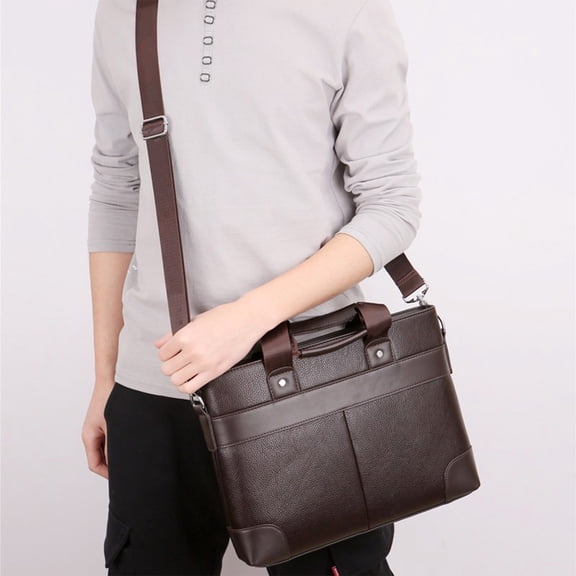 HOZVOMI 15.6 Inch Laptop Shoulder Bag - Lightweight & Water-Repellent, Sleek Fabric for Business, Casual or School Use