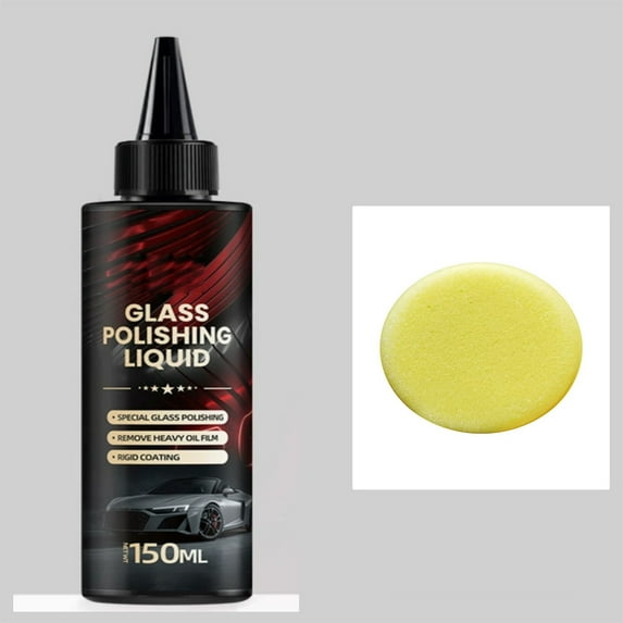 HOZVOMI 2025 Car Glass Repair & Polishing Solution, Traceless Scratch Removal for Automotive & Home Glass, 150ml