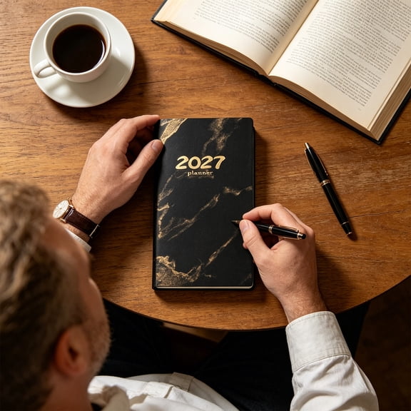 HOZVOMI 2027 English 365-Day Daily Planner - Portable Notebook for Task Organization, Goal Setting, and Versatile Use in School or Work - Perfect for Professionals and Students