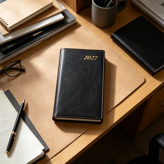HOZVOMI 2027 English Daily Planner - 365-Day Organized Notebook for Effective Time Management, Versatile for Work, School, and Personal Use, Stylish Cover for Durability