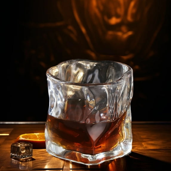 HOZVOMI 250ml Twisted Glass Cup, Multicolor, Thickened Glass, Suitable for Water, Whiskey, Beer