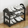 thumbnail image 1 of HOZVOMI 3-Tier Shoe Rack Organizer - Space-Saving Plastic Storage Shelf for Bedroom, Closet, Entryway - Easy Assembly, Ventilated Design, Black, 1 of 6