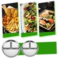 thumbnail image 1 of HOZVOMI 304 Stainless Steel Partitioned Dinner Plate (20cm) - Food-Grade, Rust-Resistant, Dishwasher-Safe Divided Plate for Kids & Adults, 1 of 5