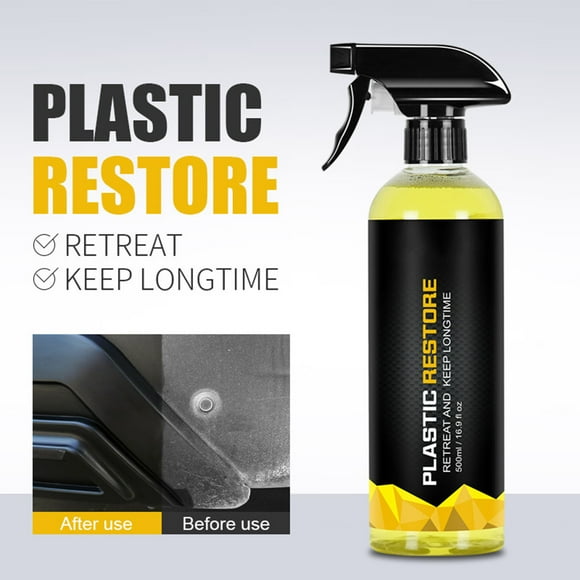 HOZVOMI 500ml Automotive Plastic & Leather Refurbishment Agent - Dashboard, Seat, Steering Wheel Repair Spray with Hydrophobic Shine | Multi-Purpose Interior Restoration Kit
