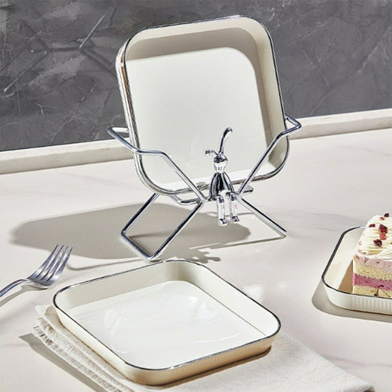 HOZVOMI 6-Piece Fruit Plates Set with Metal Base, Bone Plates for Dining Table, Kitchen, Restaurant, BBQ & Hot Pot