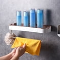 thumbnail image 1 of HOZVOMI Adhesive Shower Caddy No Drill Rack Floating Shelf With Hooks Suction Bathroom Organizer, 1 of 7