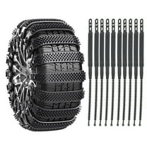 HOZVOMI Auto Snow Tire Chains Universal Traction Cleats for Sedans SUVs Off-Road Winter Driving Anti-Slip Cable Tie Style 10 Pack