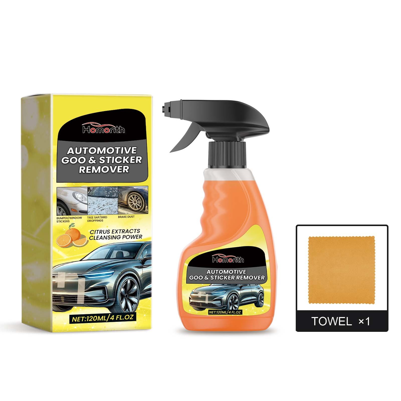 HOZVOMI Automotive Sticker Remover - 120ml Multi-Surface Adhesive ...