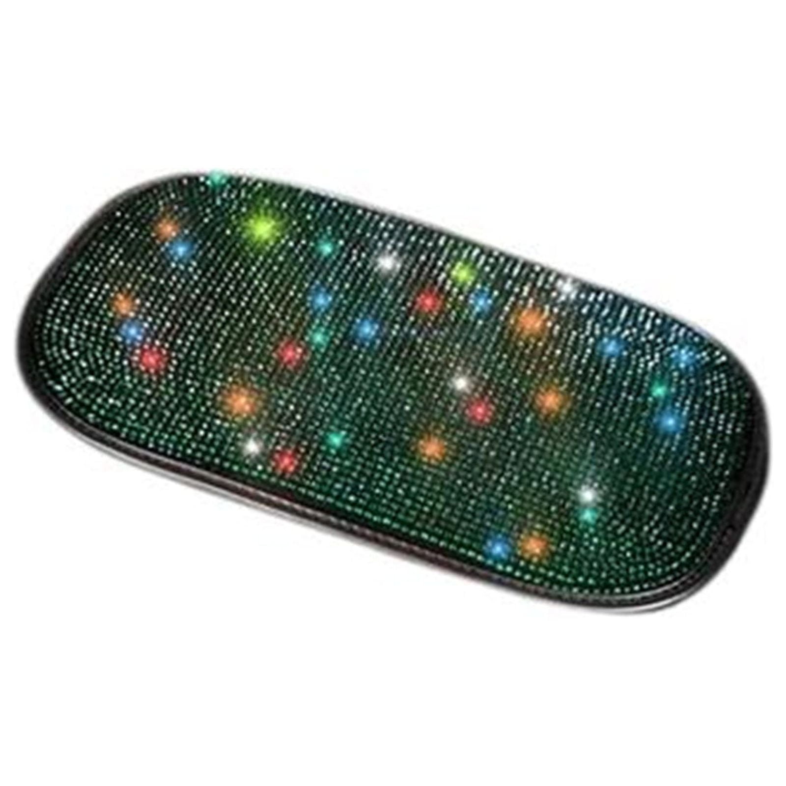 Rhinestone Chapstick Holder For Car Sun Visor - Bling Lip Balm Organizer With Multi-Color Crystals (Black)