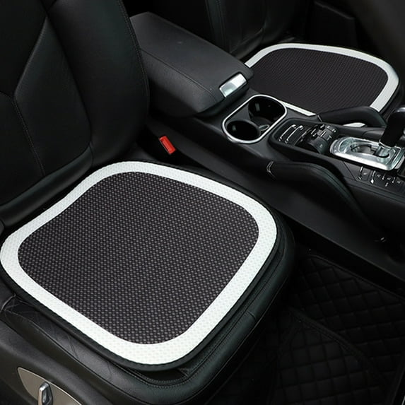 HOZVOMI Breathable Ice Silk Mesh Car Seat Cushion - Comfortable & Soft, Anti-Slip Design, Universal Fit for Cars, Trucks, SUVs, and Office Chairs - Black (18.5x18.5x0.39 in)