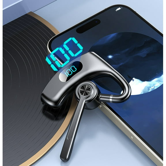 HOZVOMI Business Bluetooth 5.4 Earphones - Wireless Noise Reduction, Digital Display, Long Microphone, HiFi Stereo Sound, 48H Playback, IPX7 Waterproof, for Calls/Music/Gaming