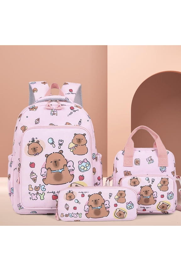 Capybara Backpack, Cute Animal Print Daypack with Adjustable Straps for School Supplies and Stationery