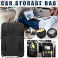 thumbnail image 1 of HOZVOMI Car Rear Seat Storage Bag and Kick Mat - Multi-Pocket Organizer with Tablet Vent for Kids, Durable and Easy to Clean Backseat Travel Accessory, 68x46cm, 1 of 7