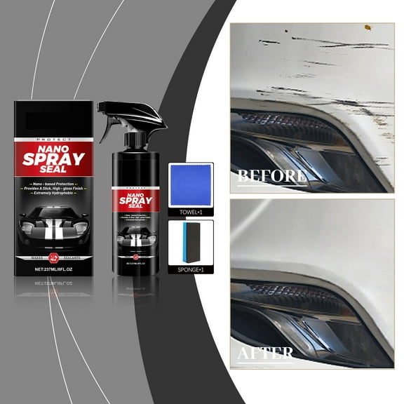 HOZVOMI Car Scratch Removal Spray - Nanos Synthetic Spray Sealant, Instant Scratches Remover for Car Paint, Multi-Surface Polish & Protect 237ml