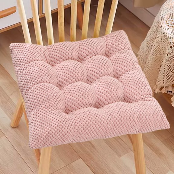 HOZVOMI Chair Cushion, 40x40cm Thickened Memory Foam Seat Cushion for Office, Student & Home Use - Soft Flock Cover (Coffee/Green/Gray/Orange/Pink/Blue)