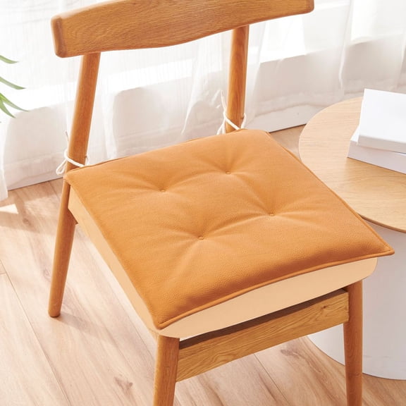 HOZVOMI Chair Cushion for Office & Home - Thickened Memory Foam Seat Cushion, Non-Slip Polyester Cover, 43x43cm Ergonomic Support for Sedentary Work & Study (Gray/Blue/Khaki/Brown/Orange)