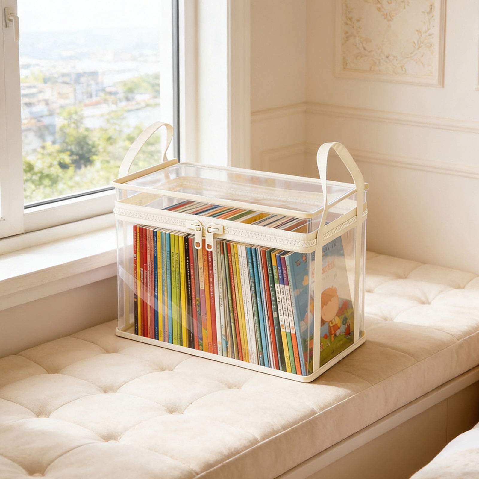 HOZVOMI 5Gal Waterproof Plastic Comic Book Bin with Carrying