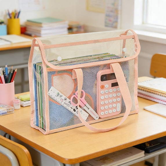 HOZVOMI Clear Tote Bag for School and Tutoring - Large Capacity Waterproof Book Bag