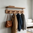 thumbnail image 1 of HOZVOMI Clothes Rack With Top Shelf, Wall Mounted Clothing Rack With Hanging Rod, Wall Hooks With Shelf, Multi-function Hanger For Entryway, Bedroom, Closet, Rustic, 1 of 6