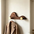 thumbnail image 1 of HOZVOMI Coat Rack Wall Mount Coat Hooks, Wooden Coat Hook with 2 Gold Brass Hooks, Rustic Decorative Wall Hooks for Hanging Jacket Hat Bag Key Backpack, 1 of 6