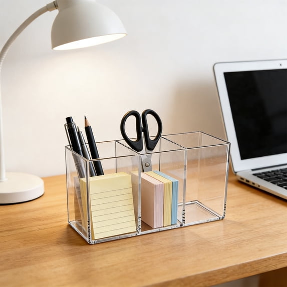HOZVOMI Compartment Pen Holders Storage Box Desktop Organizer for Home and Office