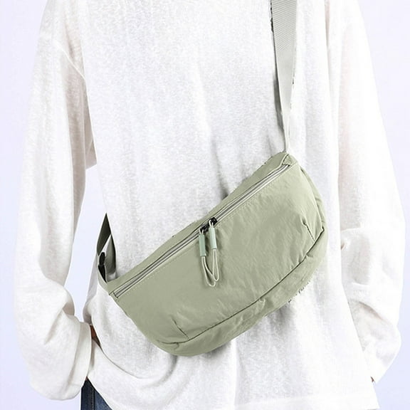 HOZVOMI Crossbody Bag with Multiple Zippered Pockets, Adjustable Strap for Sports and Daily Use, Hands Free Chest Pack for Outings and Errands