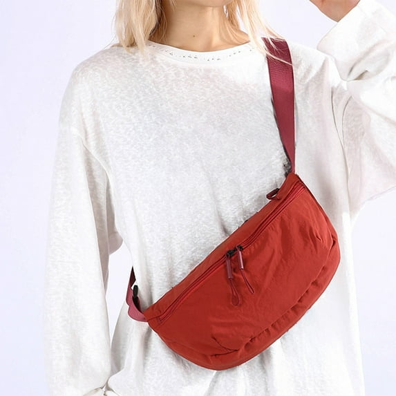 HOZVOMI Crossbody Bag with Multiple Zippered Pockets, Adjustable Strap for Sports and Daily Use, Hands Free Chest Pack for Outings and Errands