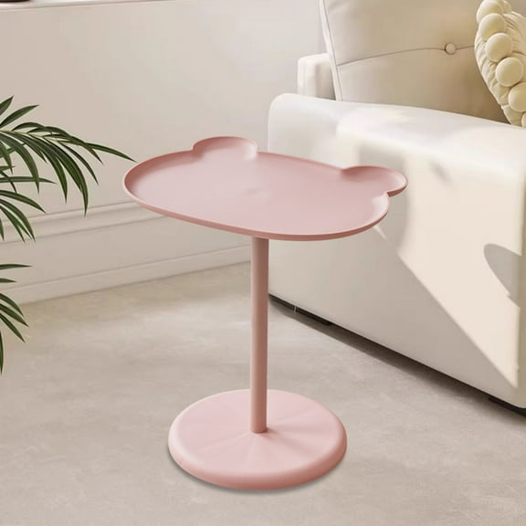 HOZVOMI Cute Bear Shelf Mobile Small Side Table - Versatile Black Khaki White P-Pink Tea Table for Sofa or Bedside Use