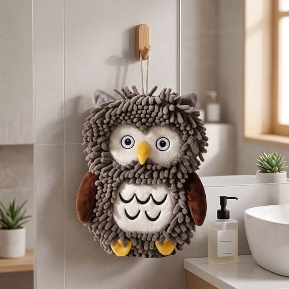 HOZVOMI Cute Bird Hanging Hand Drying Cloth Super Absorbent Decorative Towel for Kitchen and Bathroom Functional Wiping Cloth with Built-In Hanging Loop