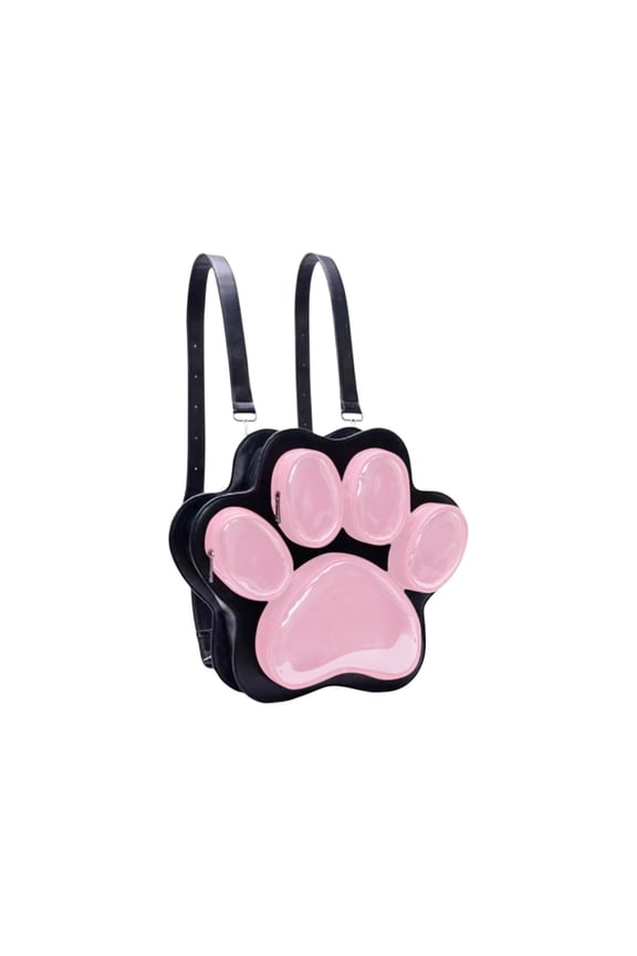 Cute Cat Paw Design Large-Capacity Ita Backpack for Pin Doll Display Crossbody Bag Gift for Cat Lovers