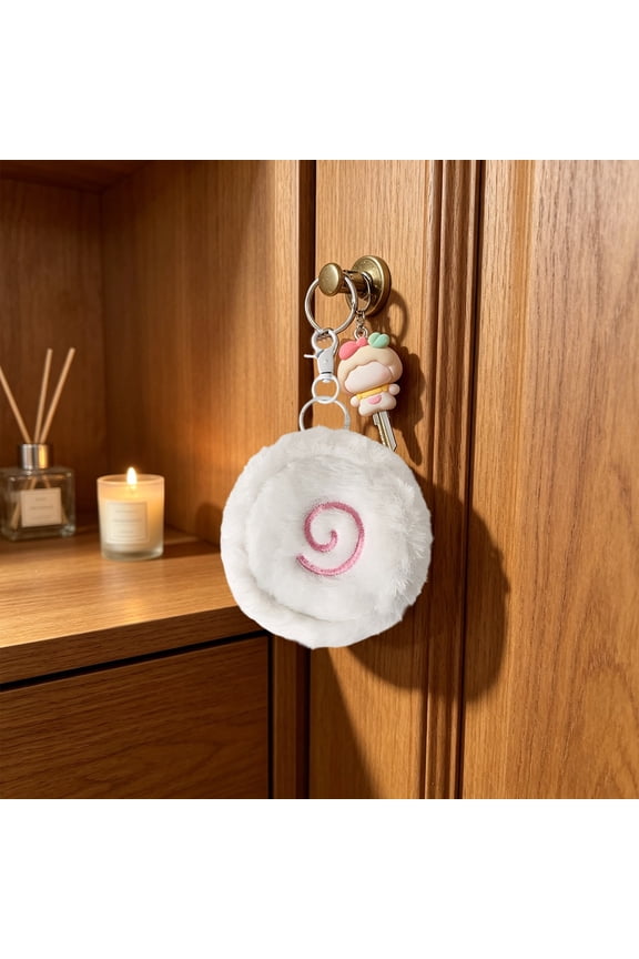 Cute Round Fish Cake Earbud Coin Purse - Mini Cartoon Keychain Pouch for Travel and Everyday Use