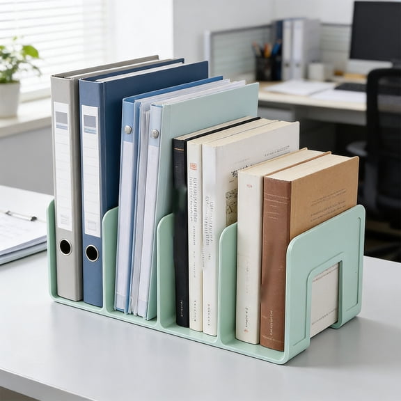 HOZVOMI Desktop Book Holder for Secure Book Storage Organizer Stand and Shelf Divider