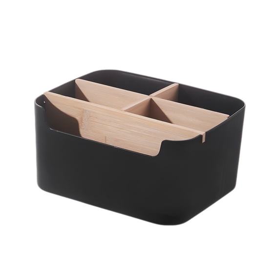 HOZVOMI Desktop Storage Box, Multi Compartment Organizer for Office Supplies Cosmetics Stationery, Plastic Shelves File Holder