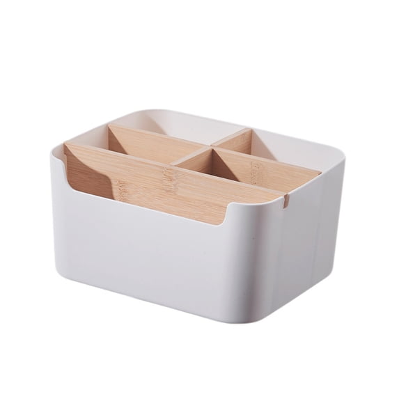 HOZVOMI Desktop Storage Box, Multi Compartment Organizer for Office Supplies Cosmetics Stationery, Plastic Shelves File Holder
