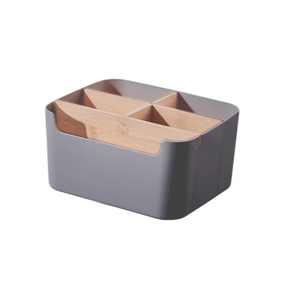 HOZVOMI Desktop Storage Box, Multi Compartment Organizer for Office Supplies Cosmetics Stationery, Plastic Shelves File Holder