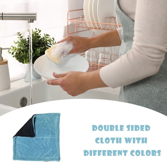 HOZVOMI Double-Sided Microfiber Car Wash Towel, 40x40cm Absorbent Cleaning Cloth for Waxing Polishing Dusting Glass Furniture