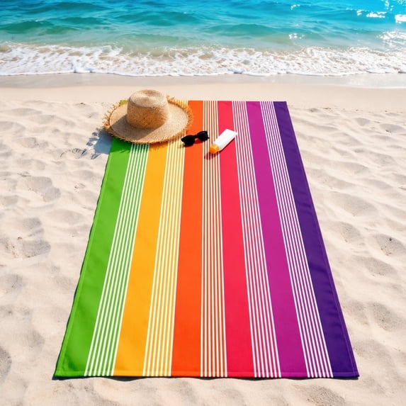 HOZVOMI Fast Dry Microfiber Beach Towel Sand Repellent Travel Towel For Pool Swimming Camping Lightweight Compact Portable Design