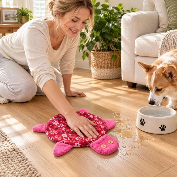 HOZVOMI Floor Turtle Foot Mop Washable Floor Towel Reusable Cleaning Mop for Hardwood Tile and Laminate Floors
